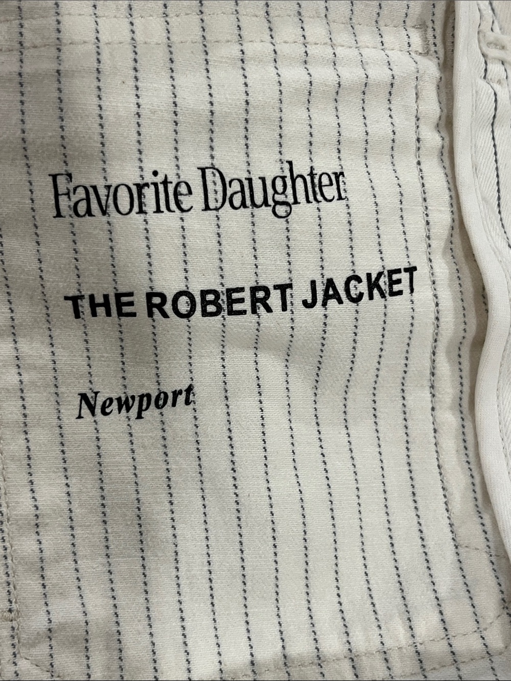 Favorite Daughter THE ROBERT JACKET White Pinstripe Jacket with Navy Stripes - Picture 8 of 12
